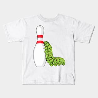 Caterpillar at Bowling with Bowling pin Kids T-Shirt